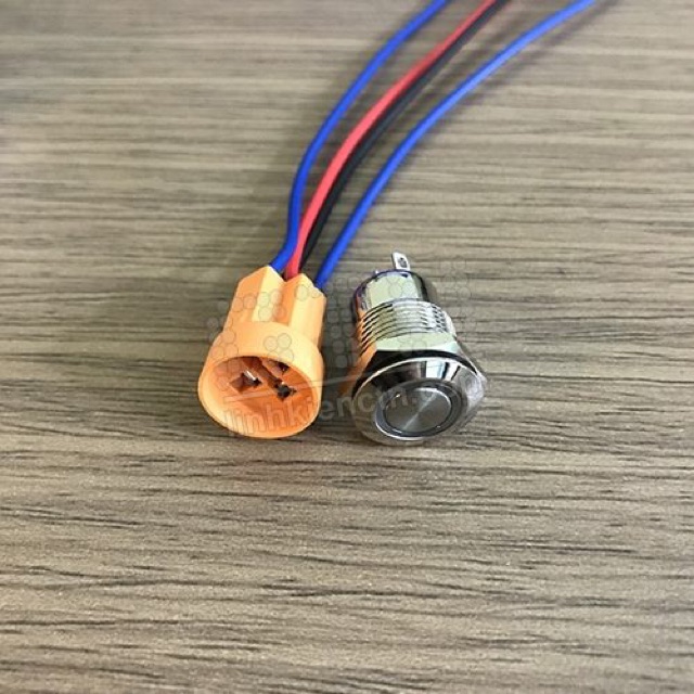 Nút nguồn tự khoá 12mm LED Trắng 12v