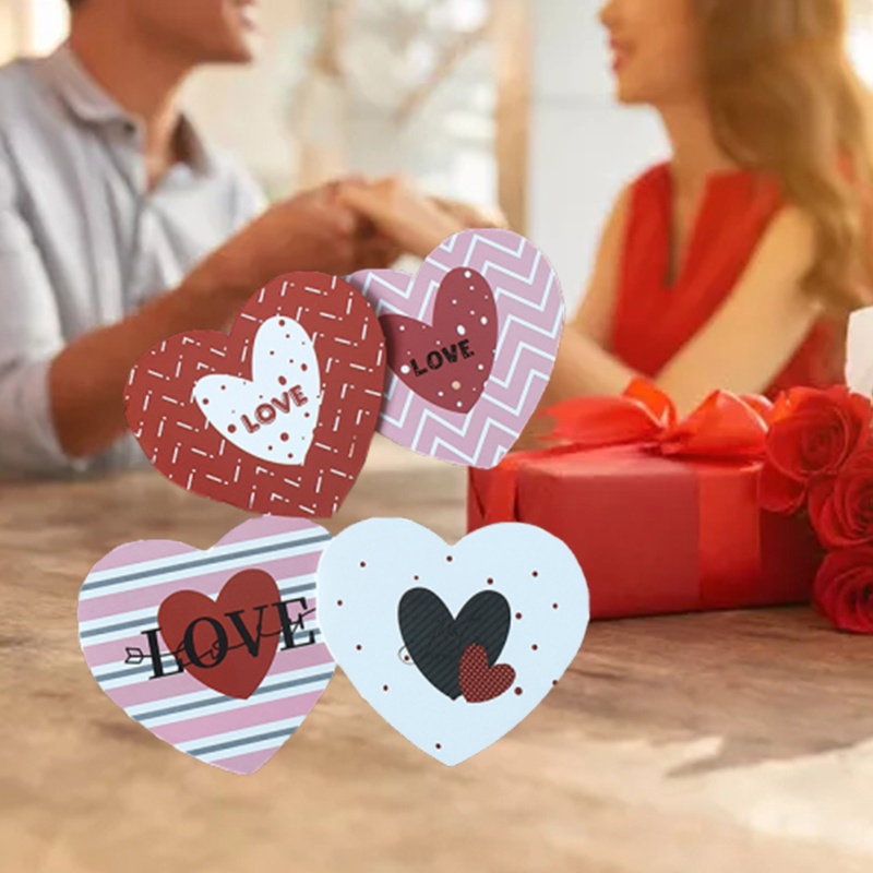 Set 120 tấm thiệp chúc mừng hình trái tim mini dùng để làm quà tặng