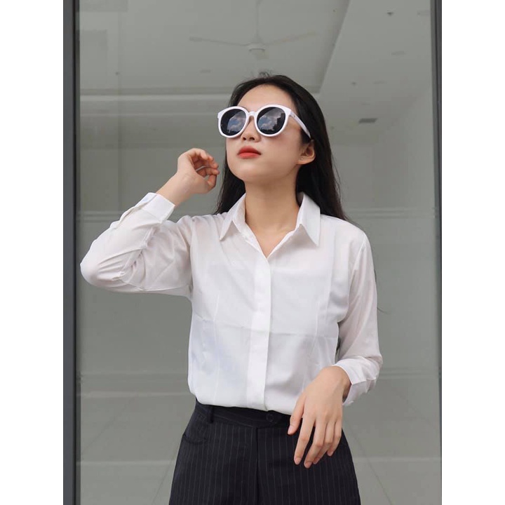 Áo sơ mi trắng công sở nữ tay dài & ngắn tay form nhỏ mặc cực tôn dáng sang trọng