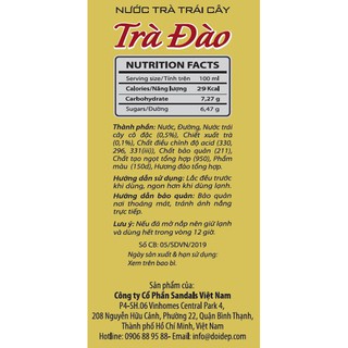 Nước Trái Cây Trà Đào DoiDep 405ml