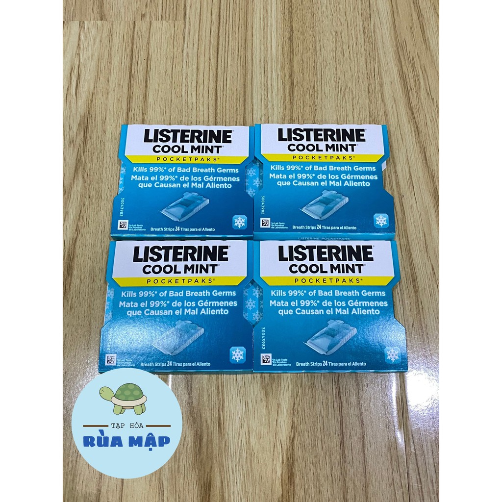 Phim ngậm thơm miệng diệt khuẩn Listerine Cool Mint Pocketpaks