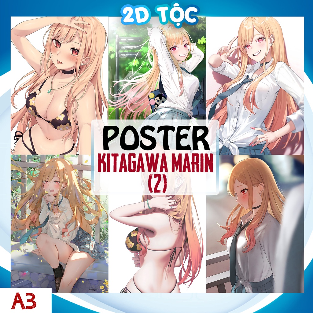 TRANH POSTER A3 KITAGAWA MARIN (2) ANIME MANGA SONO BISQUE DOLL WA KOI WO SURU CHẤT LIỆU GIẤY CAO CẤP - 2D TỘC SHOP