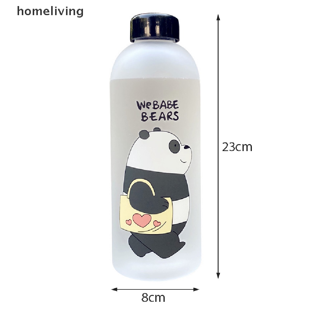 Bình nước nhựa trong suốt hình gấu hoạt hình đáng yêu 1000ml