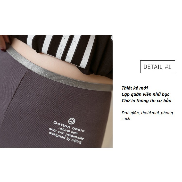 Quần Legging Cotton Bigsize Mỏng Mịn Cạp Nhũ Bạc CT464