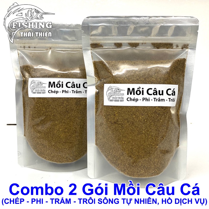 Combo 2 Gói Mồi Câu Cá Chép, Rô Phi, Trắm, Trôi Sông Tự Nhiên, Hồ Dịch Vụ