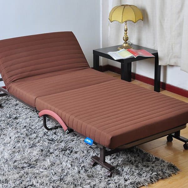 Giường gấp Hàn Quốc màu nâu rộng 65cm, 75cm, 90cm, 120cm