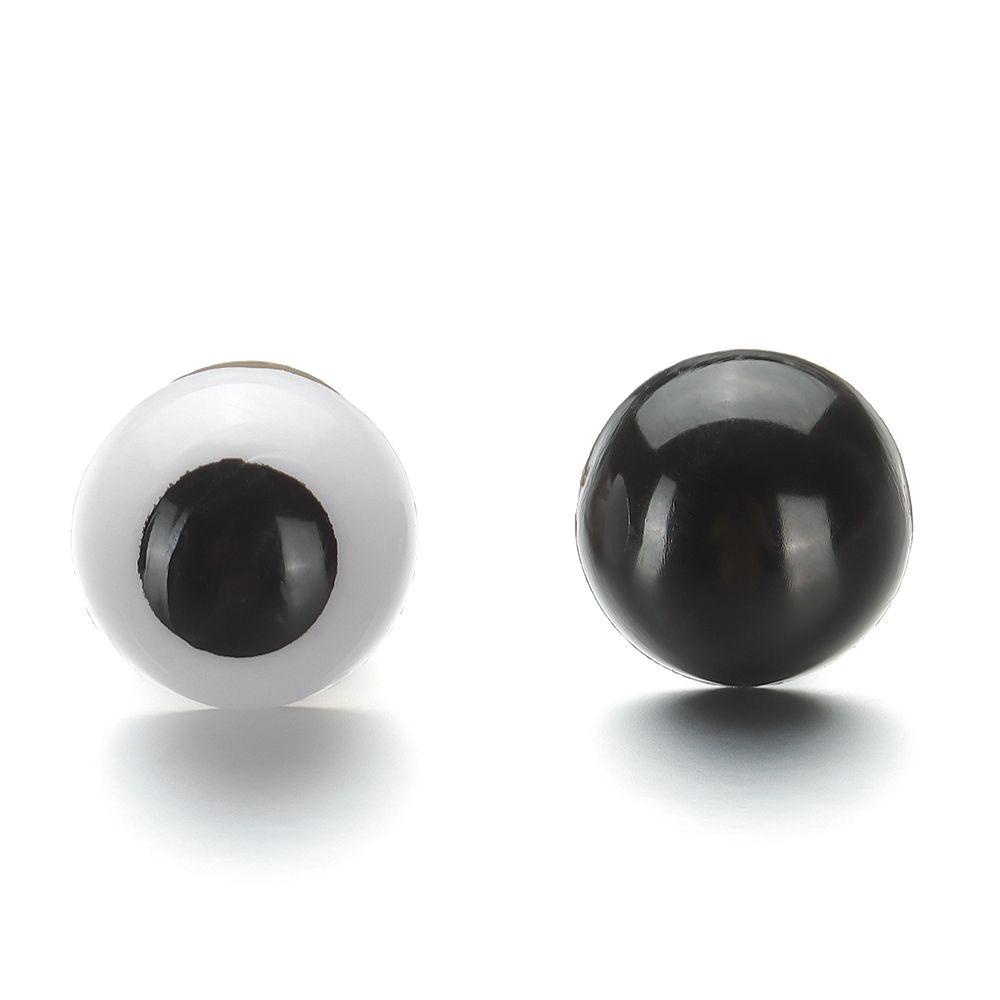 Set 20 / 10 Cặp Mắt Nhựa Màu Trắng / Đen Cho Búp Bê BJD