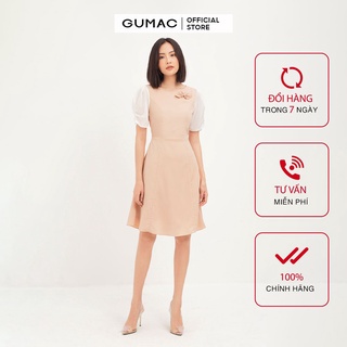 Đầm ôm nữ tay nhún phụ kiện GUMAC DA1214