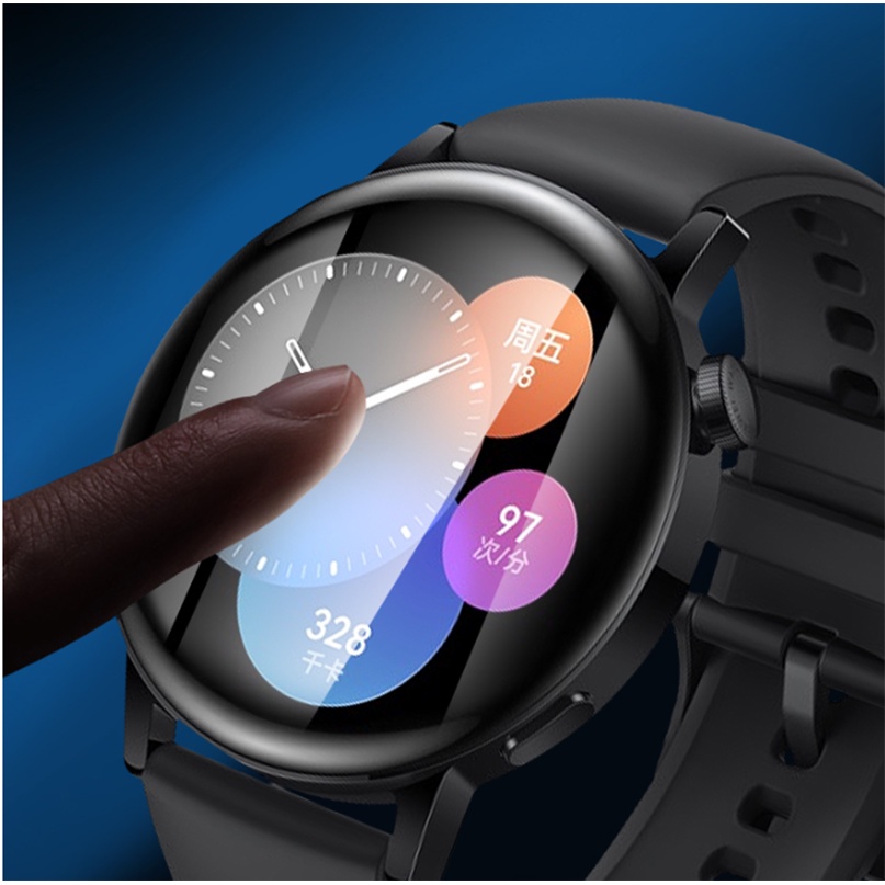 Miếng Dán Bảo Vệ Màn Hình Đồng Hồ Thông Minh Huawei GT3 42mm 3D Bằng Sợi Thủy Tinh Mềm