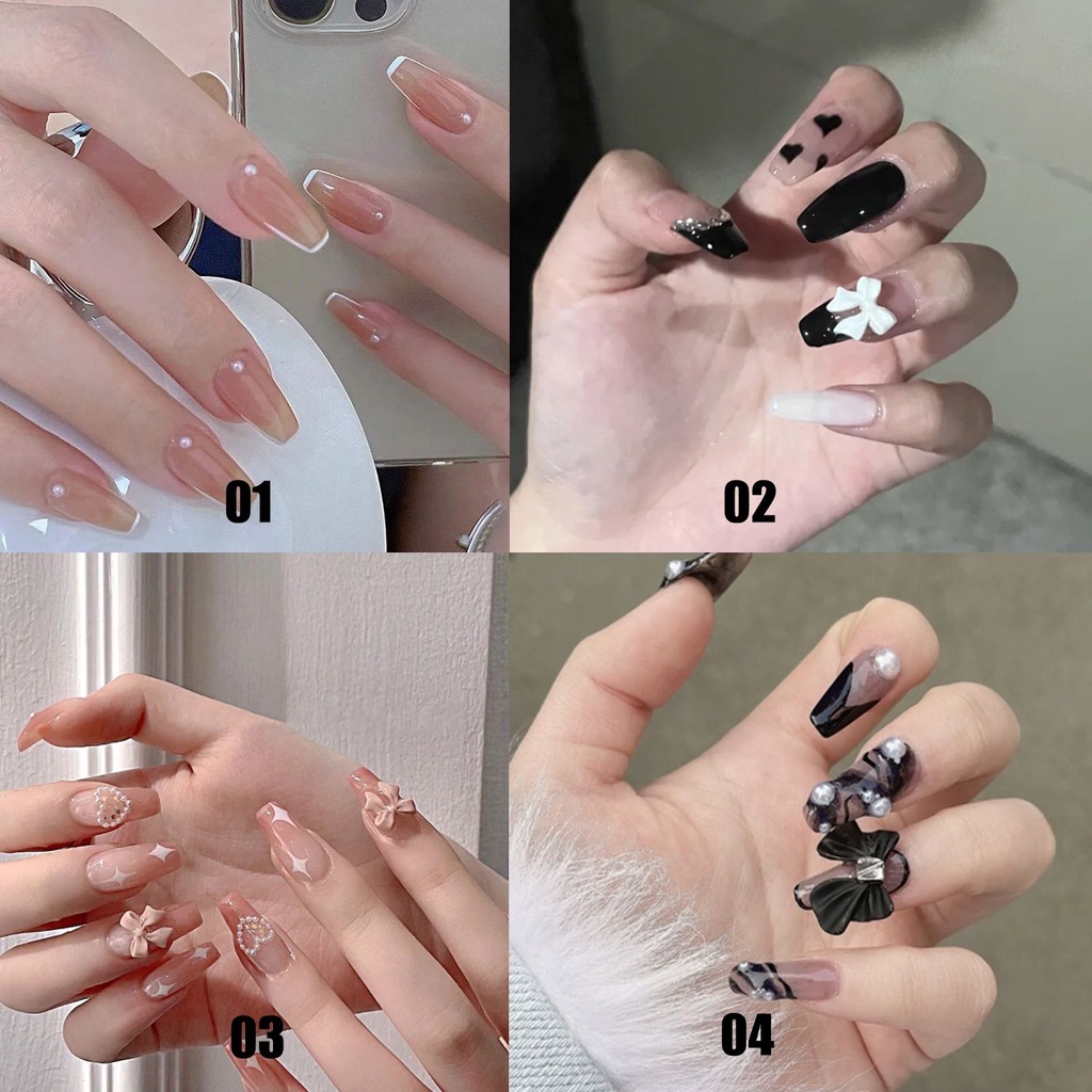 [Hàng mới về] 24 Móng tay giả nghệ thuật phong cách xinh xắn cá tính