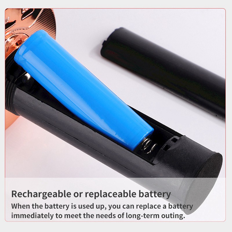 Micro Cầm Tay Không Dây Kết Nối Bluetooth Màu Hồng Dùng Để Hát Karaoke