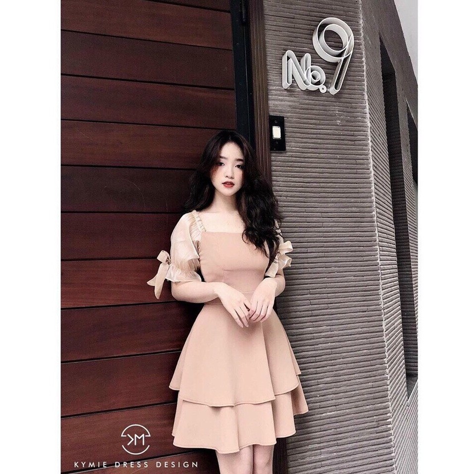 ĐẦM NỮ 2 TẦNG PHỐI TAY VOAN CAO CẤP (CÓ MÚT NGỰC) THỜI TRANG THIẾT KẾ VESTA T75