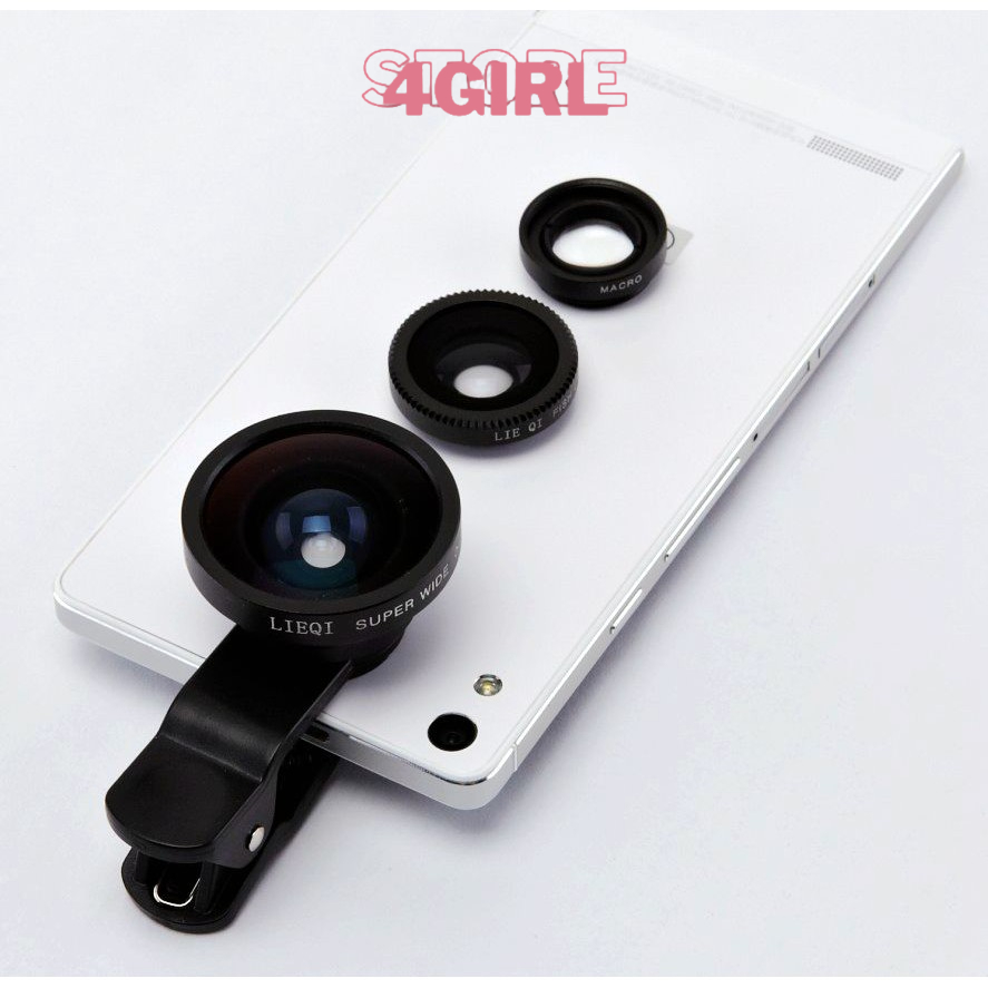 Bộ ống Lens chụp hình cho điện thoại Universal Clip Lens 3in1-Ống kính Lens 3in1 chụp hình quay phim cao cấp.