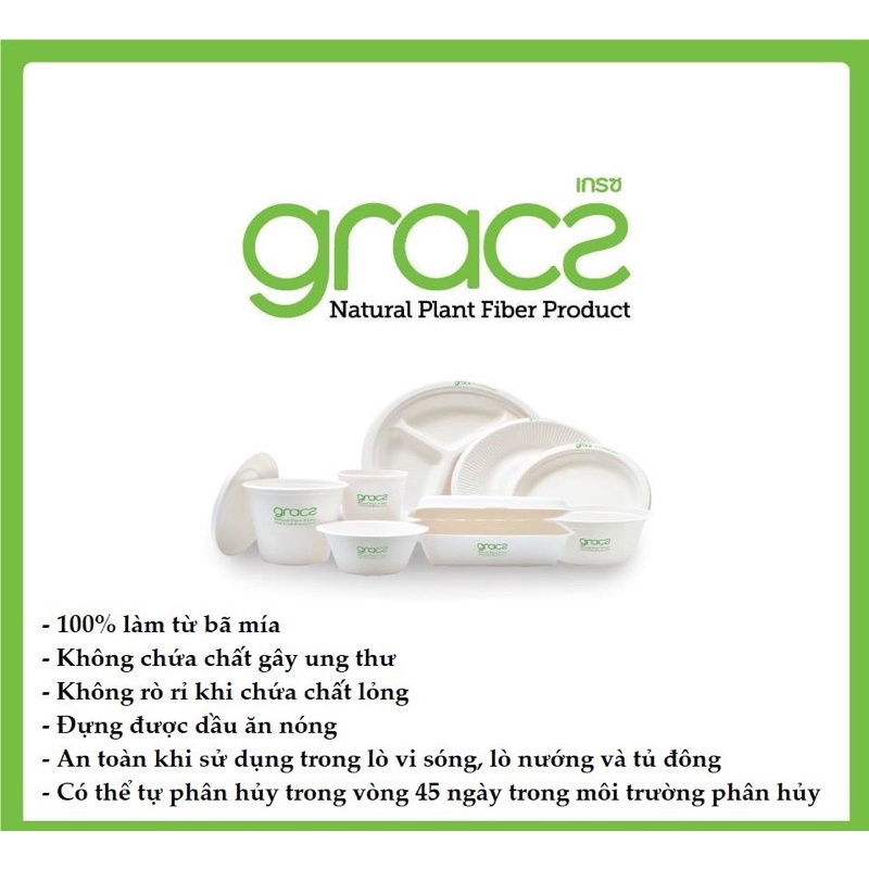 10 Chén bã mía Thái Lan 350ml - thương hiệu Gracz