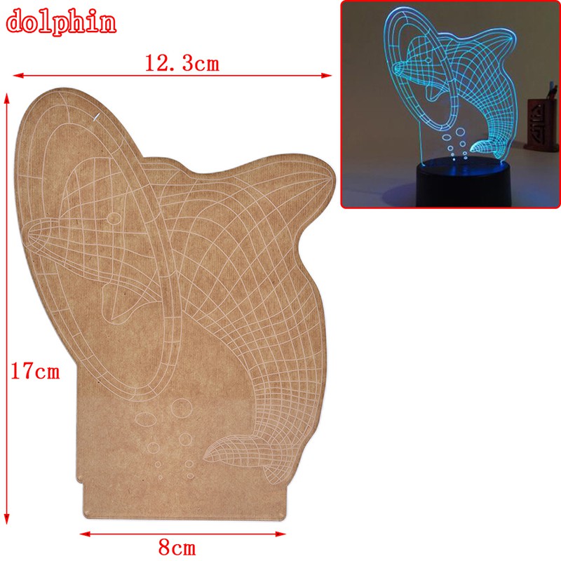 1 Đèn Ngủ LED RGB Bằng Acrylic Họa Tiết Hoạt Hình 3D Dành Cho Trẻ Em