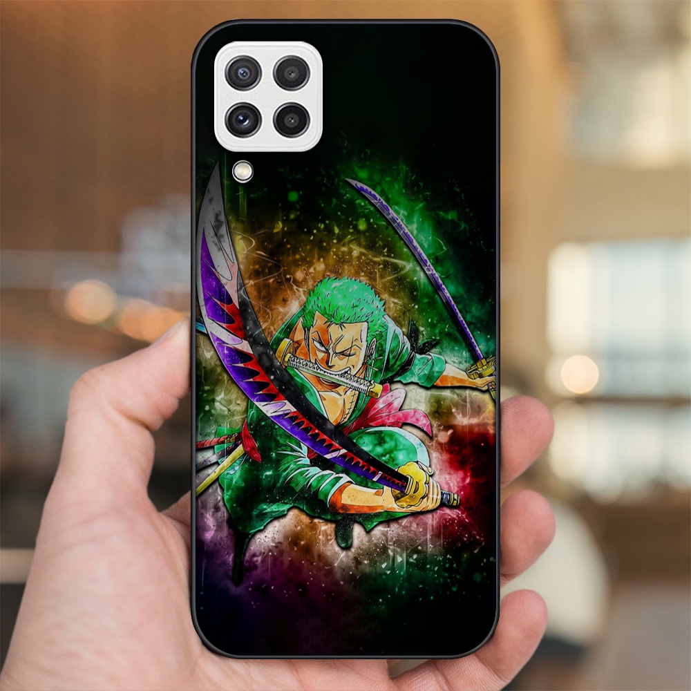 Ốp lưng Samsung A22 4G, A22 5G viền đen in hình Zoro One Piece