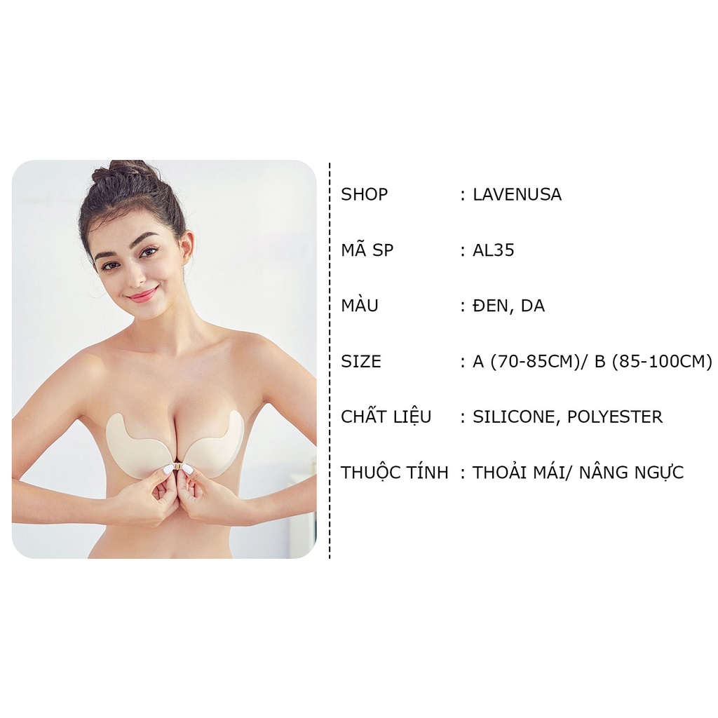 Miếng dán ngực cài trước nâng ngực siêu dính hình quả xoài LAVENUSA AL35