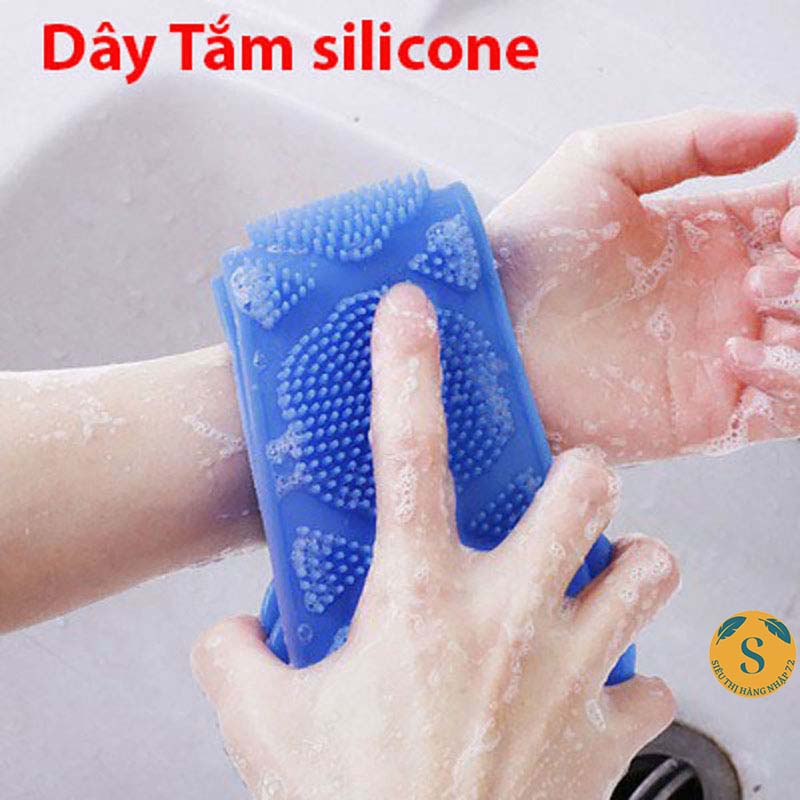 Dây Tắm Chà Lưng 2 mặt Silicon (giao màu ngẫu nhiên) [CHÀ LƯNG]