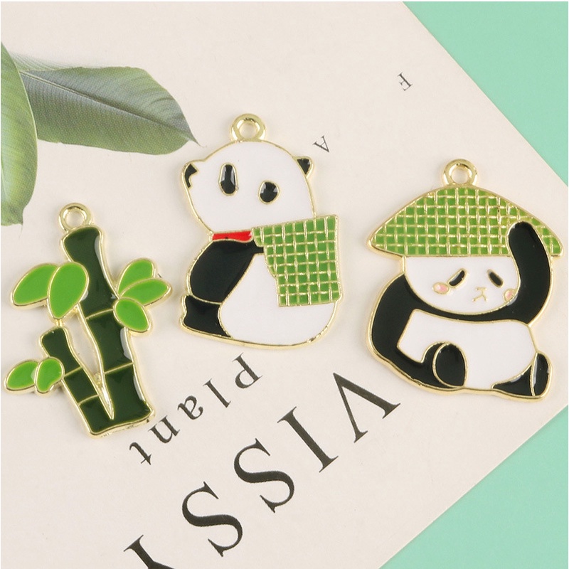 Mặt Dây Chuyền/ Vòng Tay, Mặt Móc Khoá Hợp Kim Phong Cách Retro Hình Chú Gấu Trúc Panda Dễ Thương