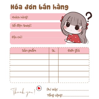 [ Hàng Sẵn ] Hóa Đơn Bán Hàng Mini 1 Liên Chuppy Cute