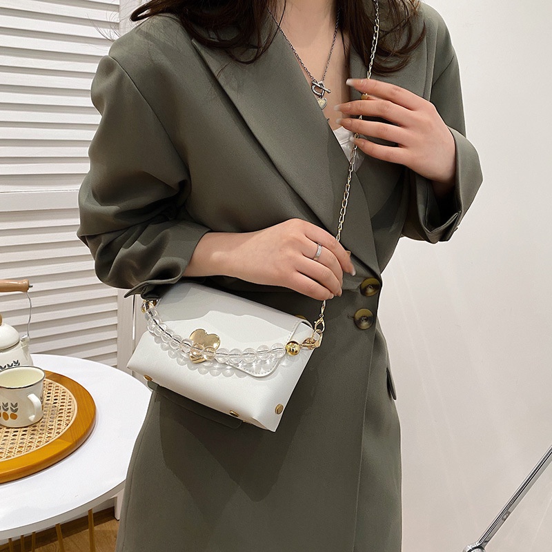 Túi Đeo Vai Hình Vuông Cỡ Nhỏ Có Khóa Trái Tim Thời Trang Cho Nữ