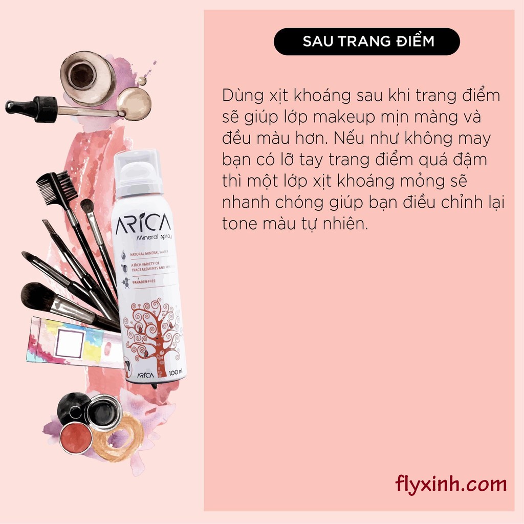 Xịt khoáng cấp ẩm kiềm dầu ARICA - giải nhiệt, giảm kích ứng, chống oxi hóa & bảo vệ da, an toàn cho DA MỤN, DA NHẠY CẢM | BigBuy360 - bigbuy360.vn