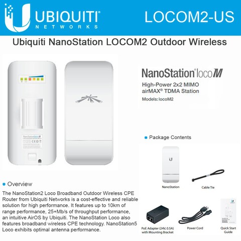 [Chính hãng Ubiquiti ] Thiết bị truyền sóng WIFI tầm xa AirMax Nanostation Loco M2- SUBtel | BigBuy360 - bigbuy360.vn