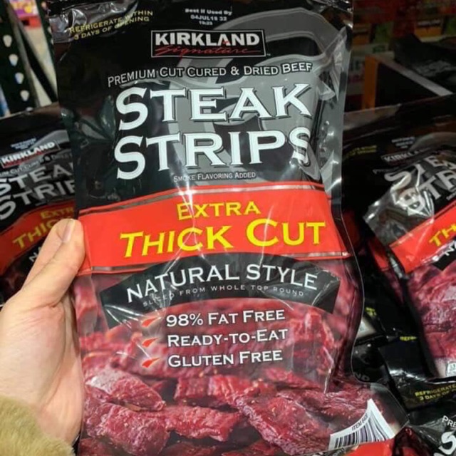 THỊT BÒ KHÔ KIRKLAND SIGNATURE STEAK STRIPS EXTRA THICK CUT Shopee