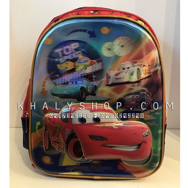 Balo, cặp táp 13'' 6D 2 ngăn hình xe đua Car95 McQueen màu đỏ cho học sinh bé trai (28x16x35.5cm) - 521314CAR226
