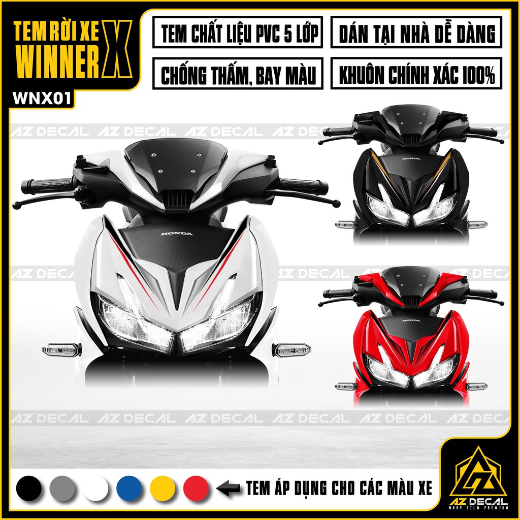 Tem Rời Xe Winner X | WNX01 | Decal Chế Chất Liệu Cao Cấp Chống Nước, Cắt Khuôn Sẵn Dễ Dán Tại Nhà