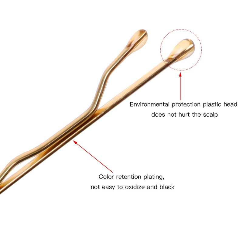 Set 50 Kẹp Tóc Mái Gợn Sóng Bằng Kim Loại Chất Lượng Cao Đơn Giản Có Hộp Đựng Cho Nữ