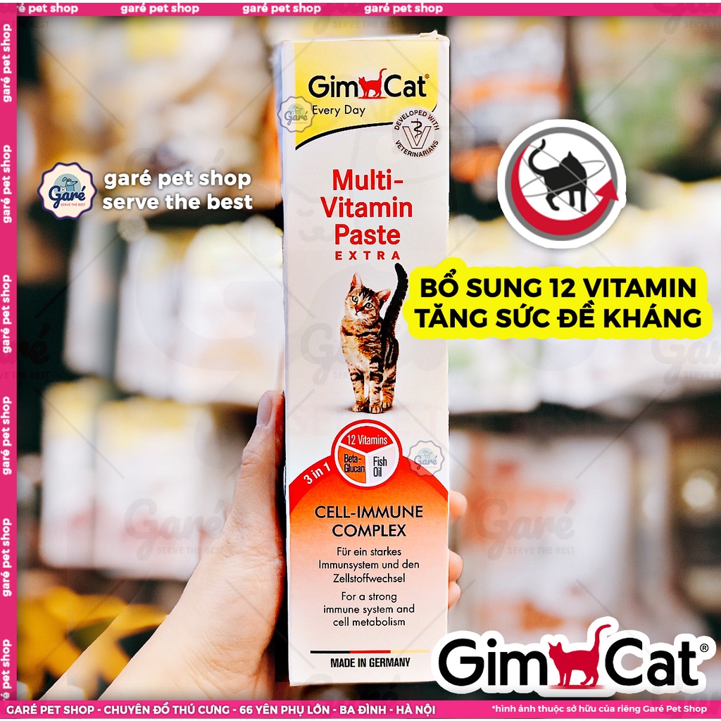 200gr - Gel Gimcat Cheese Biotin, Malt Hair ball và Multi Vitamin Extra bổ sung dinh dưỡng cho Mèo hàng Đức