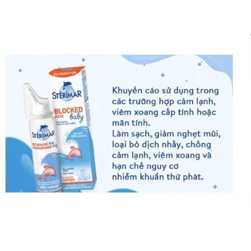 Xịt thông mũi muối biển cá heo của Pháp (chai 100ml) vệ sinh, kháng khuẩn mũi cho bé