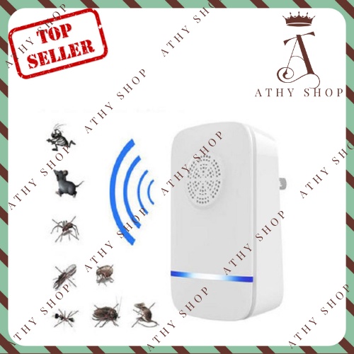 THIẾT BỊ ĐUỔI RUỒI MUỖI CÔN TRÙNG CHUỘT, máy dùng sóng âm xua pest repeller, an toàn không độc hại ATHY SHOP