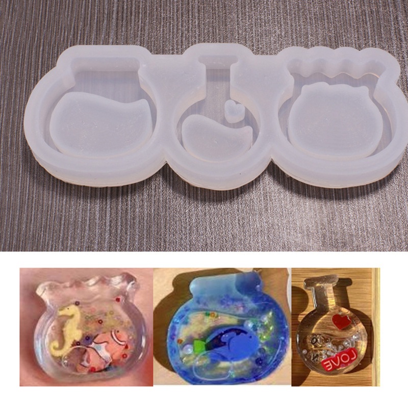 Khuôn Silicone Làm Móc Khóa Hình Lọ Điều Ước Sáng Bóng DIY