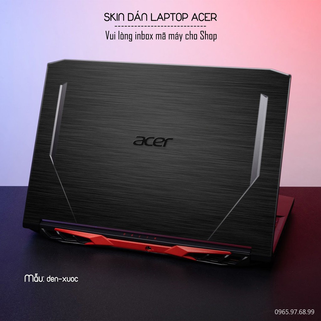 Skin dán Laptop Acer màu đen xước (inbox mã máy cho Shop)