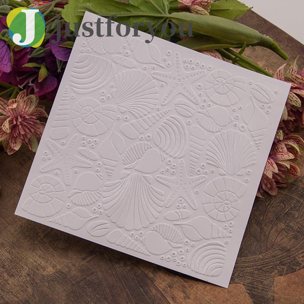 Justforyou2 Conch Shell Print DIY Scrapbook Plastic Embossing Template Folder Stencil