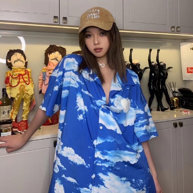 (KÈM ẢNH THẬT)🔥ÁO SƠ MI LOANG MÂY XANH🔥
