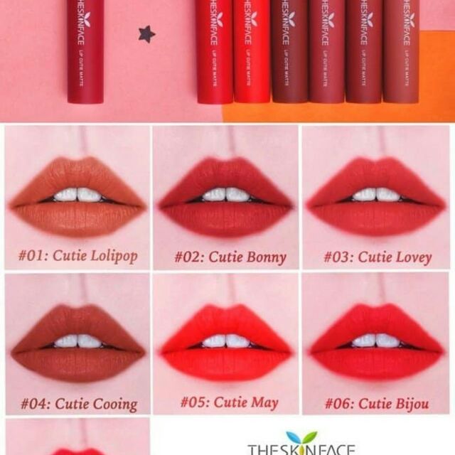 SON KEM LÌ THE SKIN FACE LIP CUTIE MATTE - CHÍNH HÃNG HÀN QUỐC