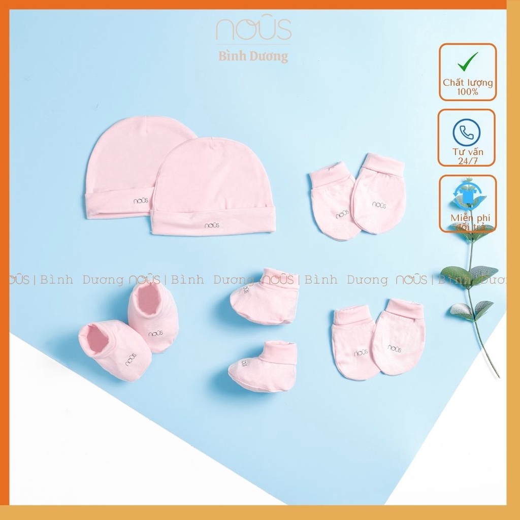 [FULL] Set Phụ Kiện Cho Bé Sơ Sinh - Bao Tay Nous - Bao Chân Nous - Mũ Nous (Size Sơ sinh Newborn) đủ màu - BIPBIPSTORE