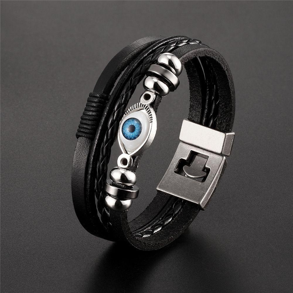 Vòng Tay Dây Bện Nhiều Lớp Phong Cách Rock Cá Tính Thời Trang Cho Nam