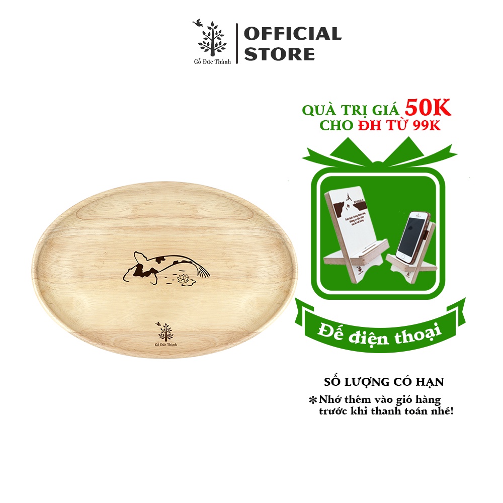 Đĩa gỗ Oval | size trung | Gỗ Đức Thành - 27131