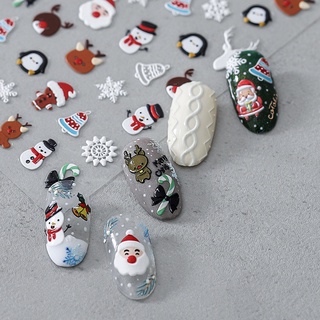 Miếng Dán Trang Trí Móng Tay In Nổi Họa Tiết Merry Christmas TS931