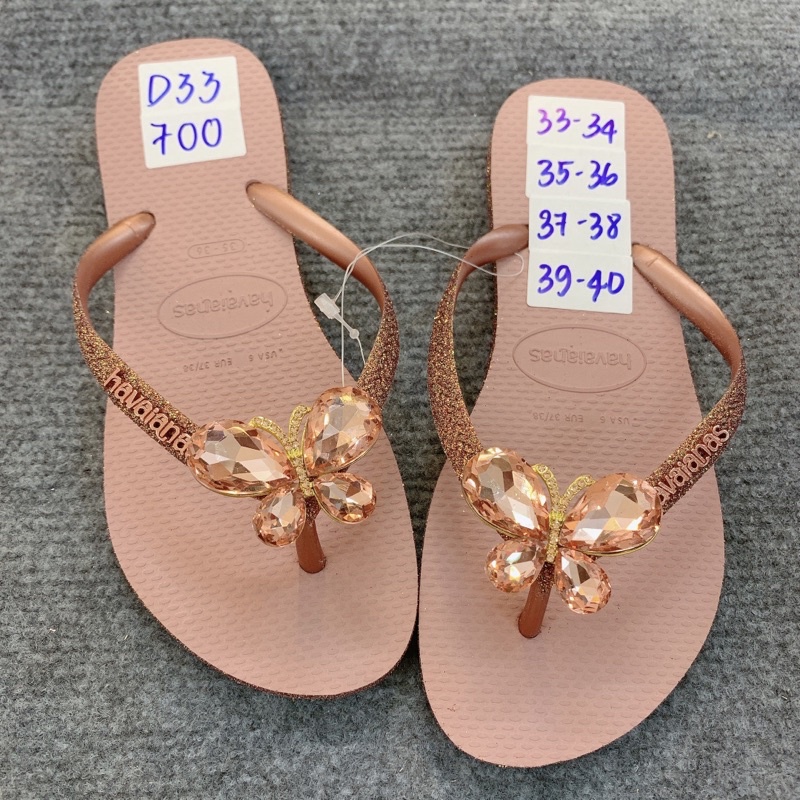 dép HVN kim tuyến viền mix charm b.đá