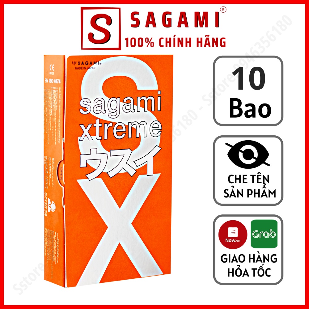 Bao Cao Su Sagami Orange – BCS Mỏng Kéo Dài Thời Gian - Kiểu Truyền Thống - Hộp 10 chiếc