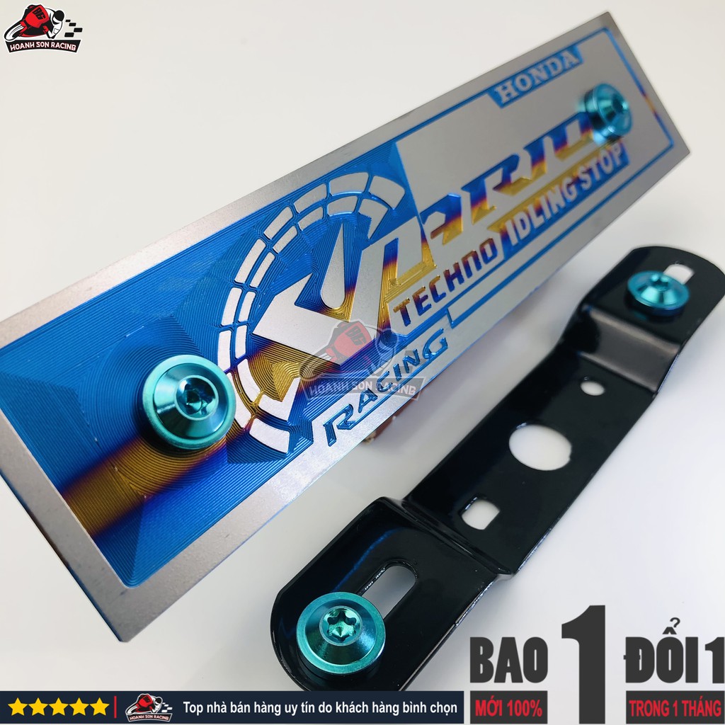 Bảng tên 3D VARIO  titan chính hãng, tặng pát gắn và ốc titan gr5 xanh lục bảo ( hình chụp thực tế) Hoành Sơn Racing