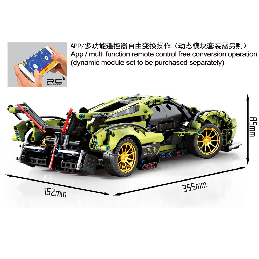 Đồ chơi Lắp ráp Mô hình siêu xe 1:14  Racing Car Lamborghinis V12 Vision 8553 1039pcs Moc Bricks