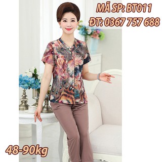 Đồ bộ U50 U60 set bộ trung niên nữ cho mẹ BT011