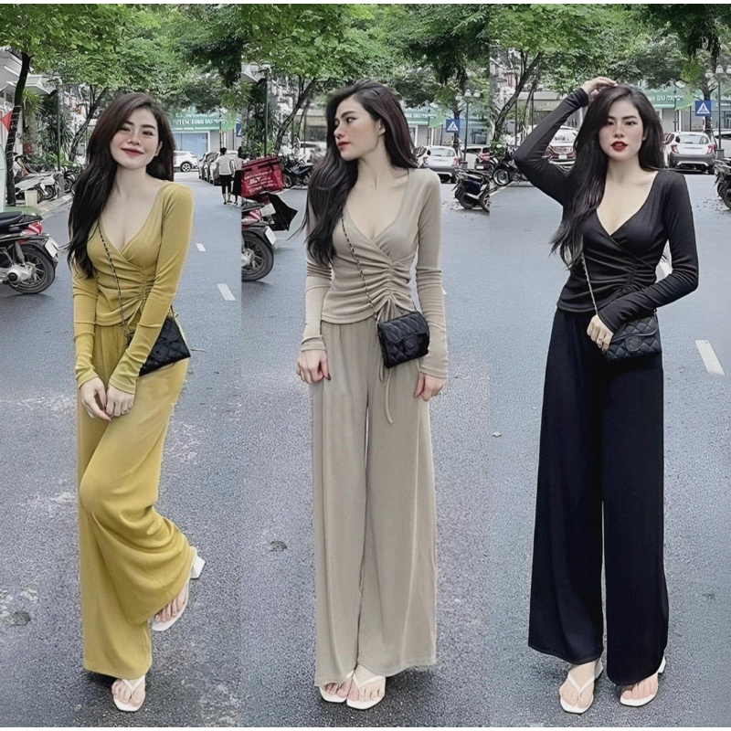Set áo rúm eo kèm quần xuông NGN