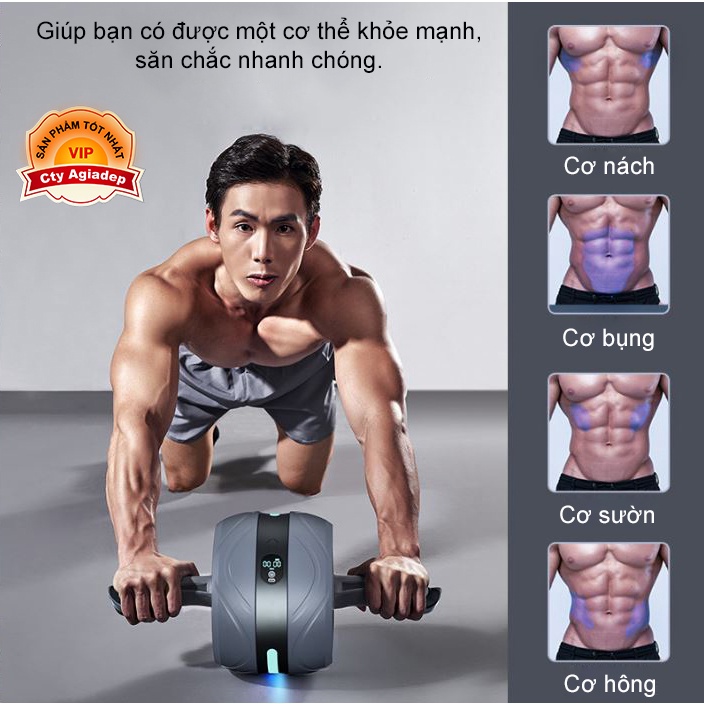Con lăn điện tử REBOUND siêu xịn tập thể dục gym cơ bụng tay chân